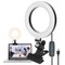 SKUSHOPS 6.3in LED Circle Light for Laptop with Clip USB Powered Selfie Desk Dimmable Light